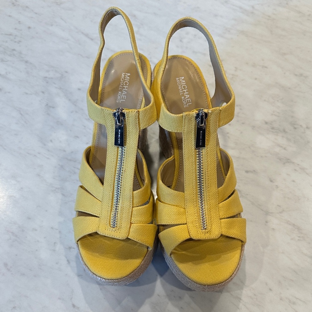 Michael Kors Sunny Yellow Wedge Sandals